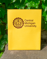 Gold 2-Pocket Folder with Central Michigan Seal