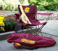 Maroon Foldable Tailgate Chair With Gold Flying C