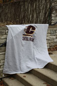 Light Grey Twin Size Sweatshirt Blanket W/ "C"