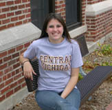 Cot/Poly Blend T-Shirt With Cent Mich Screenprint