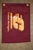 Maroon Rectangle Boat Flag W/ Gold Flying "C"