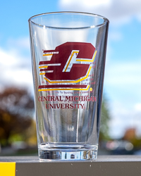Action C Central Michigan Pint Glass with Fight Song