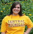 Gold T-Shirt With Central Michigan Screen Print