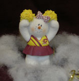 3 Inch Textured Ceramic Cheerleader Figurine
