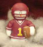 3 Inch Ceramic Textured Football Player Figurine