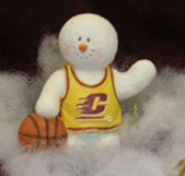 3 Inch Textured Ceramic Basketball Figurine