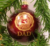Maroon Dad Ornament With Gold Seal On Front
