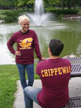 Maroon W/Flying C On Front & Chippewas On Back