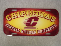 Maroon And Gold Chippewas License Plate