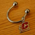 Silver Horseshoe Key Tag W/ Flying "C" Charm