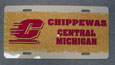 White And Gold Chippewas License Plate With "C"