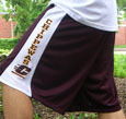 Maroon And White Mesh Shorts W/Chippewas On Left