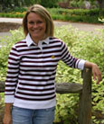 Ashworth 3/4 Sleeve Striped Polo W/ Front Pocket