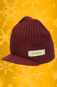 Knit Maroon Beanie W/ Bill And C M U Label