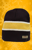 Maroon And Gold Striped Knit Beanie With Tag