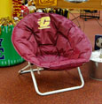 Collapsible Maroon Spehere Chair W/Flying "C"