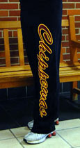 Black Sweatpants W/ Cursive Chippewas Down Leg