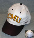 White Nike Hat W/Gold C M U Front/Chippewas Back