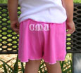 Girls Pink Shorts W/ White C M U On Rear