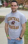 Central Michigan Shirt W/F Ball On Back-Distressed