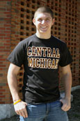 Black T-Shirt W/Central Michigan Screen Print