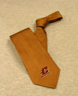 Maroon And Gold Patterned Neck Tie With Flying "C"