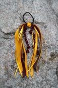 Maroon And Gold Curly Q Streamer Pony Tail