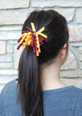 Maroon And Gold Curls Hair Clip