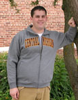 Oxford Zip Crew With Maroon/Gold C Mich Embroidery