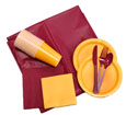 Assorted Maroon/Gold Paper And Plastic Partyware