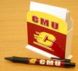 Maroon And Gold C M U Paper Caddy And Pen