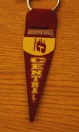 Maroon And Gold Central Pennant Key Tag