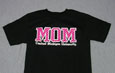 Black T-Shirt W/ Mom In Pink W/White Polka Dots
