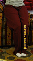 Maroon Drawstring Sweatpants W/Central Mich On Leg