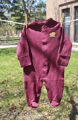 Maroon Footed Romper W/ Flying "C"