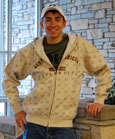 Beige Full Zip Hood W/ Eagle Design & Cent. Mich.