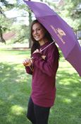 Maroon Umbrella W/ C M U - Wood Grip - 42" Cover