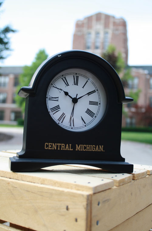 Black Central Michigan Mantel Clock