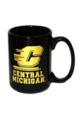 Black 15Oz Mug W/Gold Glitter "C" And Central Mich