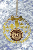 Wreath Ornament With Seal - Metal Gold Cut-Out