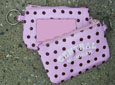 Pink Polka Dot Cent.Mich. Id Holder W/ Zipper