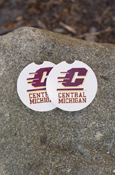 Central Michigan Car Coasters W/ Flying "C" - 2Pk