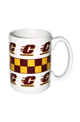 Maroon And Gold Checker Mug W/Flying "C" - 15Oz