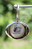 Silver Football Key Tag W/ Flying "C" On Swivel