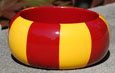 Bangle Bracelet - Wide - Maroon & Gold Painted