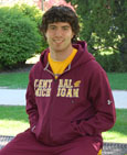 Maroon Zip-Up W/Cent. Mich. On Chest - Distressed