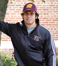 Black Track Jacket W/Football Logo & White Stripes