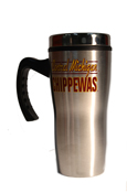 Silver 16Oz Travel Mug W/Central Mich Chippewas