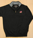 1/4 Zip Black Sweater W/ Flying "C"