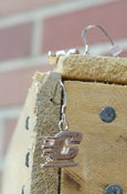 Sterling Pierced Wire Earings W/ Flying "C"